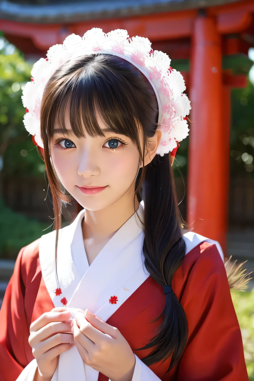 Shrine maiden、beautiful girl、Beauty、cute、beautiful