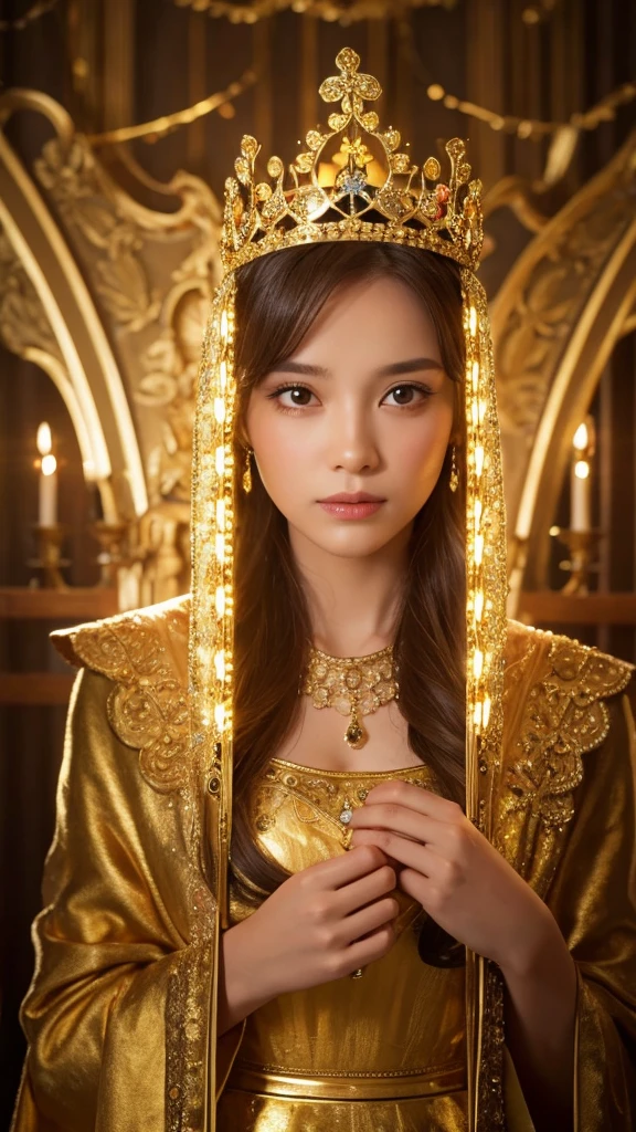 woman gold mystery Light crown