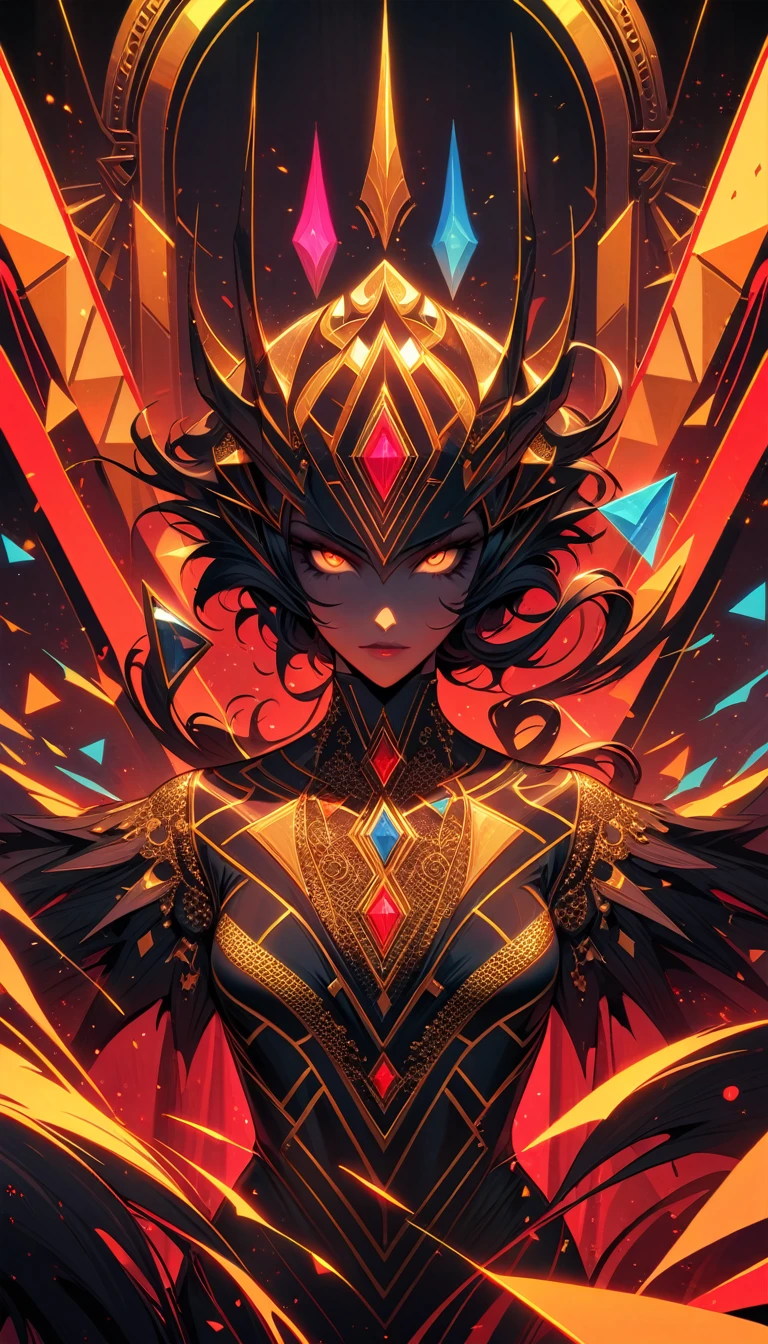 ((best quality)) , ((masterpiece)) , (detailed),Jean-Joseph Benjamin-Constant, Glowwave, Photograph, Jake Parker, Alan Davis, Hipster Art, Cleancore, Art Deco Girl, Monstrous and Boring, Swirling, Metalcore, Film Washi, portrait art by Stanisław Ignacy Witkiewicz, detailed, intricate, background inspired, luxury, pure,(((art deco style. geometric shapes, bold colors, luxurious, elegant, decorative, symmetrical, ornate, detailed)))
