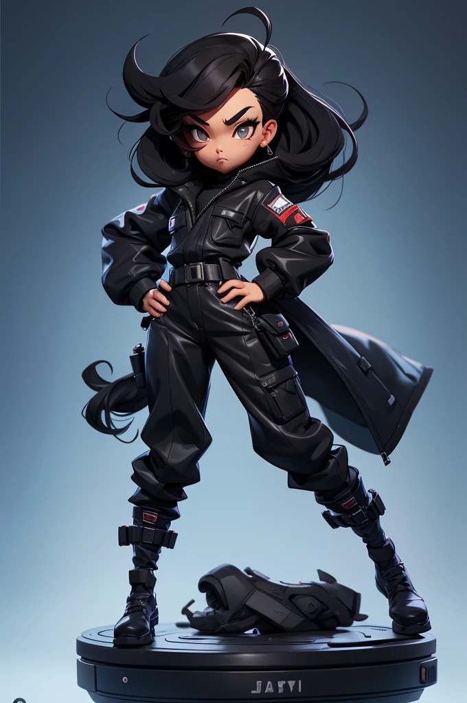 nijistyle, full body of hackerman, long black coat, black hair, simple background