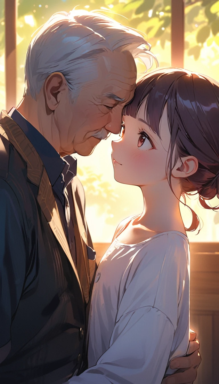 Grandfather and granddaughter