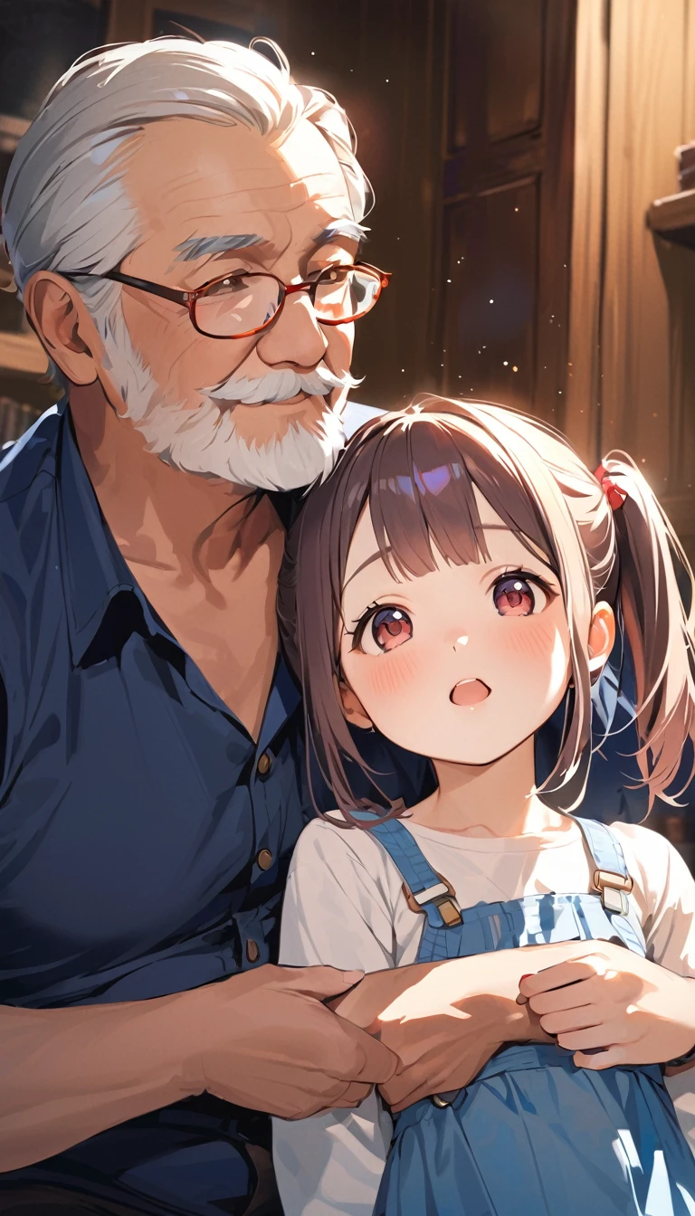 Grandfather and granddaughter
