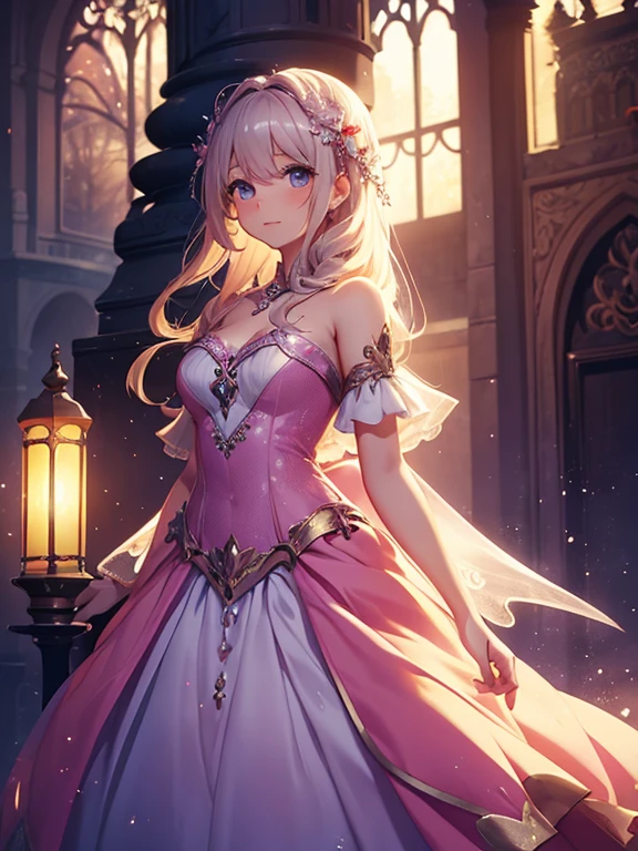 beautiful girl magical fairy tales dress, nice magical background, lighting and etc