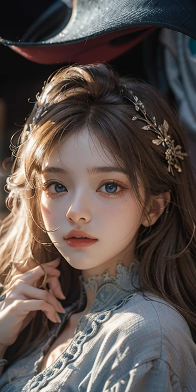 (masterpiece: 1.2, Portraiture, Highest quality), Realistic, (Live Action, Intricate details, Written boundary depth), Highest quality, masterpiece, Attention to detail, semi-Realistic, sleeping in bed, shy, 21 years old, Short Blonde, Hair in the left eye, blue eyes, Royal dress, Slim figure、Canopy bed、 sleeping beauty,
