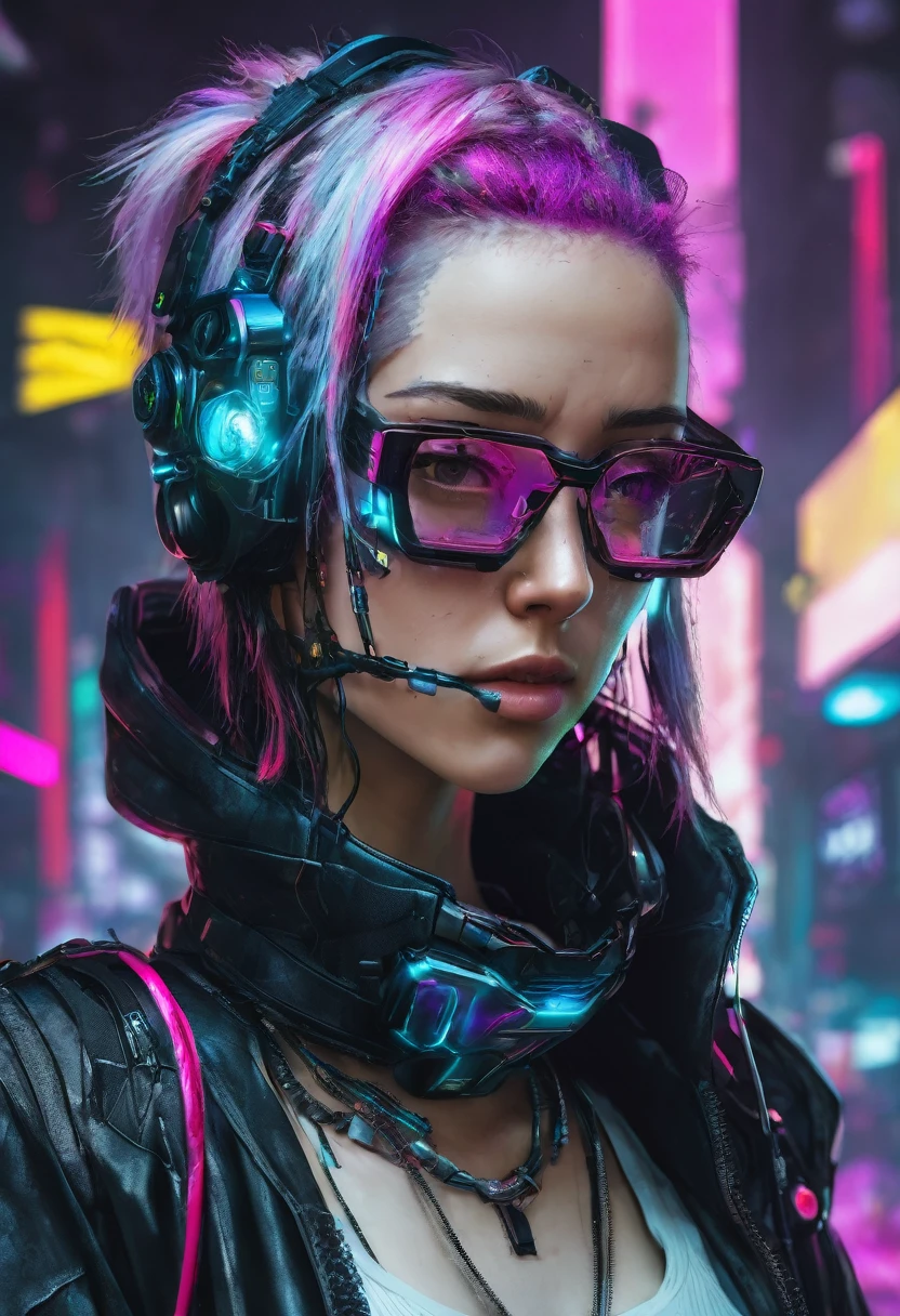 A cyberpunk girl who is aged between 25 to 30