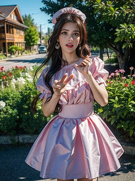 1 Girl,Stick out your tongue,Best quality,Ultra-high resolution,(Honesty:1.4),(RAW photos:1.2),(Honesty:1.4),(masterpiece:1.4),(Best quality:1.4),Ultra-high resolution,Blush Blush,Business suit,Street corner,Best quality,Ultra-high resolution,(masterpiece:1.4),(Best quality:1.4),Ultra-high resolution,Tropical Garden,Hands did not appear,