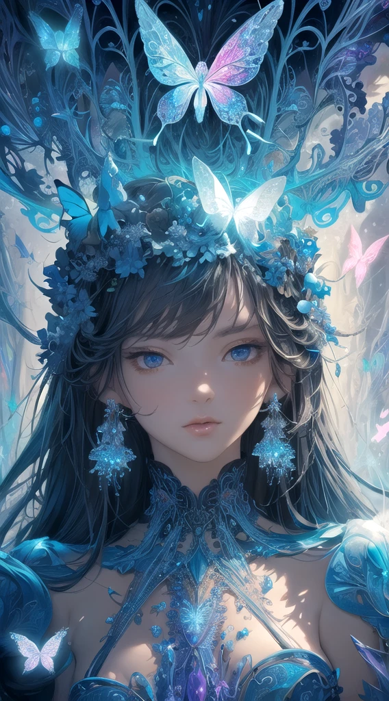 (masterpiece, top quality, best quality, official art, beautiful and aesthetic:1.2),extreme detailed,(fractal art:1.3),colorful,highest detailed,Dreamy Atmosphere,Bright color,
hudie,luminescence,butterfly,
