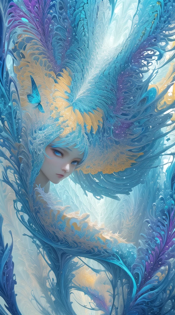 (masterpiece, top quality, best quality, official art, beautiful and aesthetic:1.2),extreme detailed,(fractal art:1.3),colorful,highest detailed,Dreamy Atmosphere,Bright color,
hudie,luminescence,butterfly,