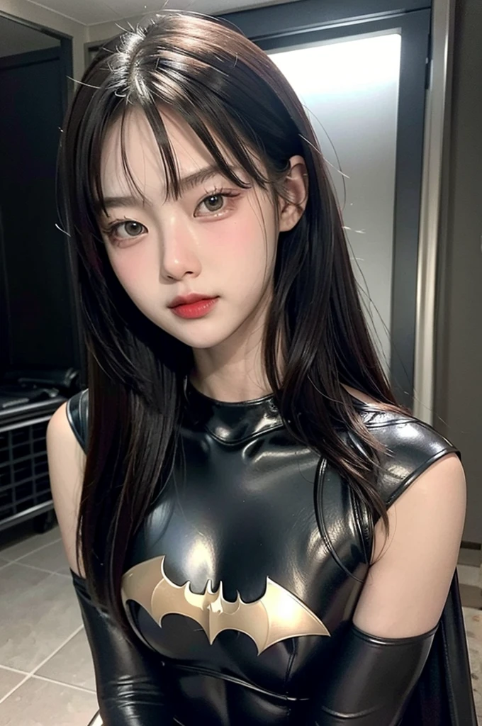 (masterpiece), best quality, perfect face, 1girl,  batman armor suit, 