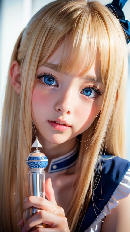 masterpiece, Highest quality, 8k, One Girl, Blowjob Pose、penis、Open your legasturbation、15-year-old girl、Very adorable face、Very adorable face、Bright expression、True Photo Quality、Extraordinary sexy beauty、white, Shiny smooth white skin、ponytail、beautiful bangs、((Smooth, Shiny, Super long, Natural Blonde)),Super long, straight, Silky Hair、Looking into the camera、非常に完璧なかわいいbeautifulセクシーな若い小さな女性、Very perfect beautiful and cute face、beautiful, clear, Big eyes、Bright Blue Eyes、Big and ample breasts、、Japanese Sailor Suit、Pretty face、Small Face Beauty、Gloss Face、Cheek gloss、Sparkling marine blue eyes