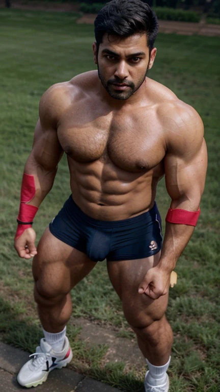 Huge hot indian navy man Muscled hunk, with muscled bouncer huge wide chest, muscles hairy arms, biceps, triceps, abs, wrist, fingures, black uniform, with big huge bouncer hairy muscled legs, thighs, calfs, huge bulge, hot bulge, navy socks, formal brown shoes, realistic, high-quality, oiled body, erotic, seducing, prime lens cinematic, professional, full body portrait, detailed face, iconic, photorealistic, cleavage, symmetric face, masterpiece, 8k, ultra realistic, at ship, full body view, from above, with football soccer shoes, getting water from a waterbottle pouring on chest, sexy photo, His perfect( big huge penis) is (coming out) of his pant,masterpieces, nude, pornography, seductive, erotic, exotic 