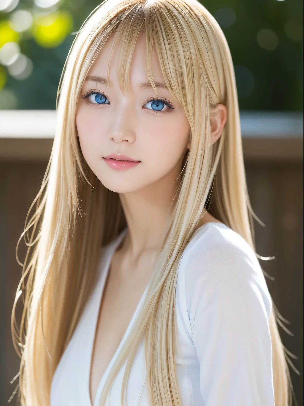 Extraordinary sexy beauty、beautiful, A kind and bright expression、Sexy and refreshing look、完璧なbeautifulかわいい顔、Long bangs between the eyes,、Very long light blonde straight hair、beautiful顔、very cute、beautifully、Sexy young tiny woman、とても完璧でbeautifulかわいい顔、Big, sparkling, light blue eyes、22 year old student、Young Western Woman、beautiful white shiny skin、Highlights of cheek luster