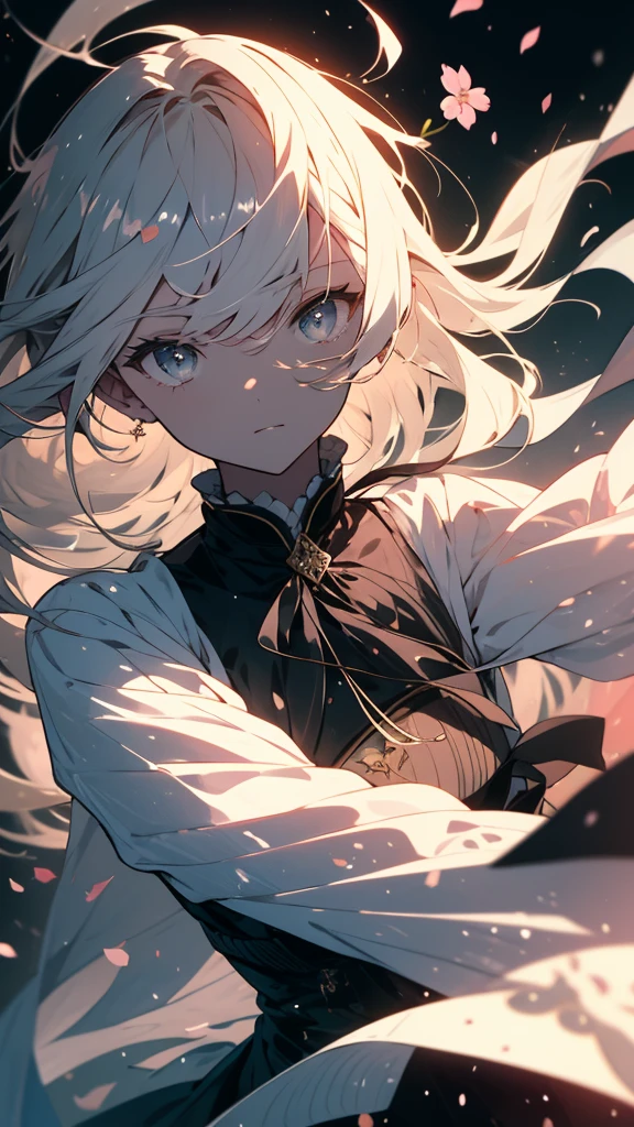 (highest quality、masterpiece、High resolution、be familiar with)、(shining eyes、be familiar with美しい顔)、(1 girl),BREAK,Design an image featuring beautiful calligraphy, with expressive lettering, elegant flourishes, and a sense of craftsmanship and skill, BREAK cherry blossom background、(beautiful anime)、dynamic angle