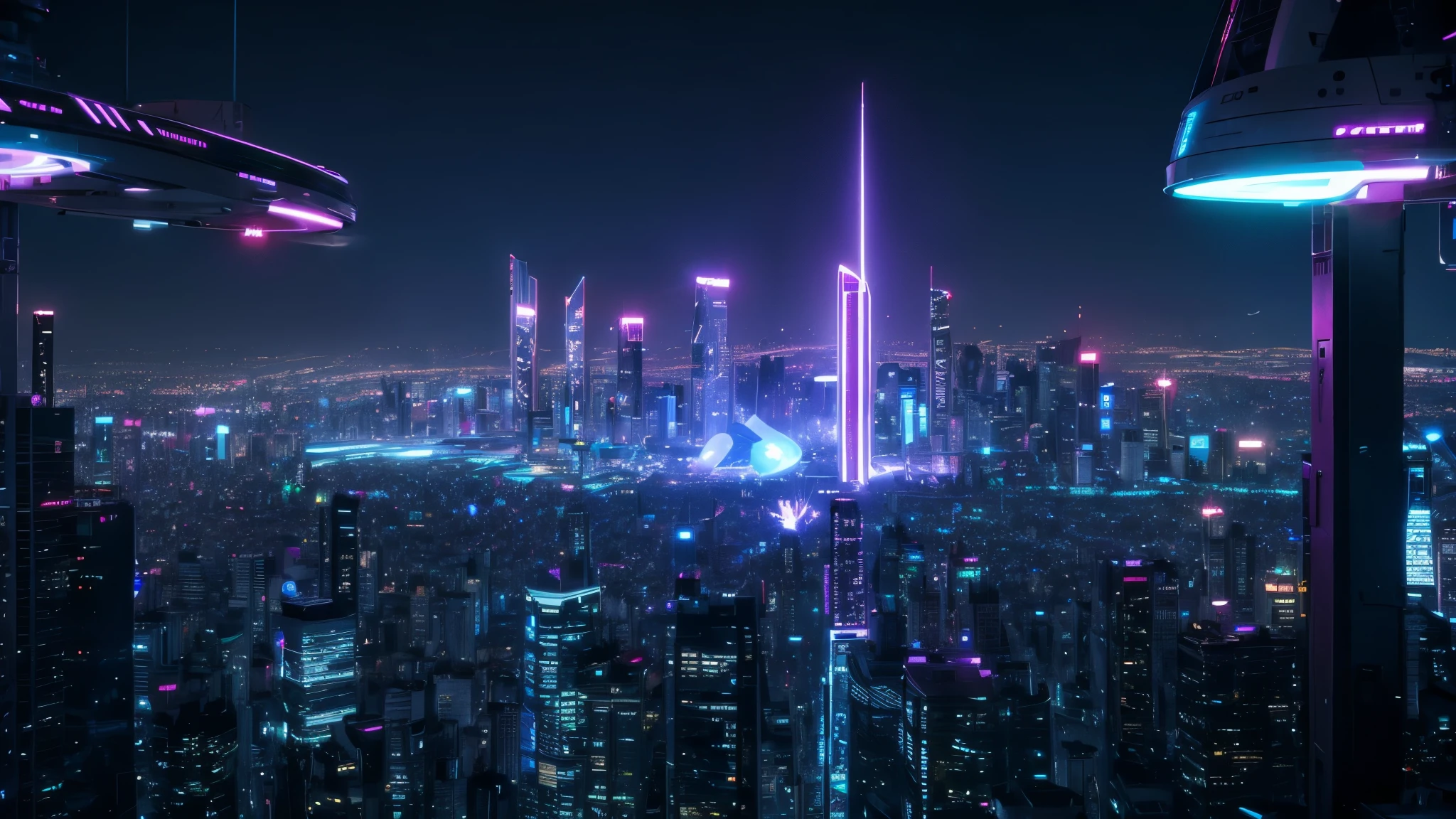 Future City, universe, technology, magic, reality,Neon Light