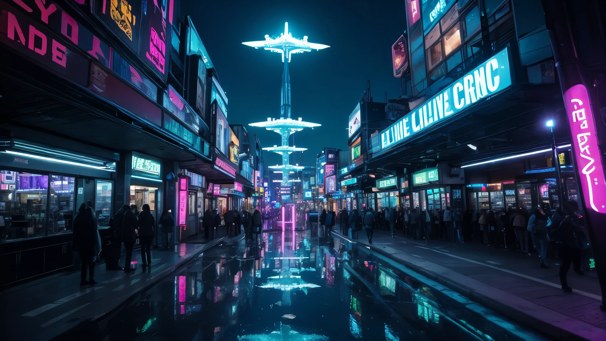Future City, universe, technology, magic, reality,Neon Light
