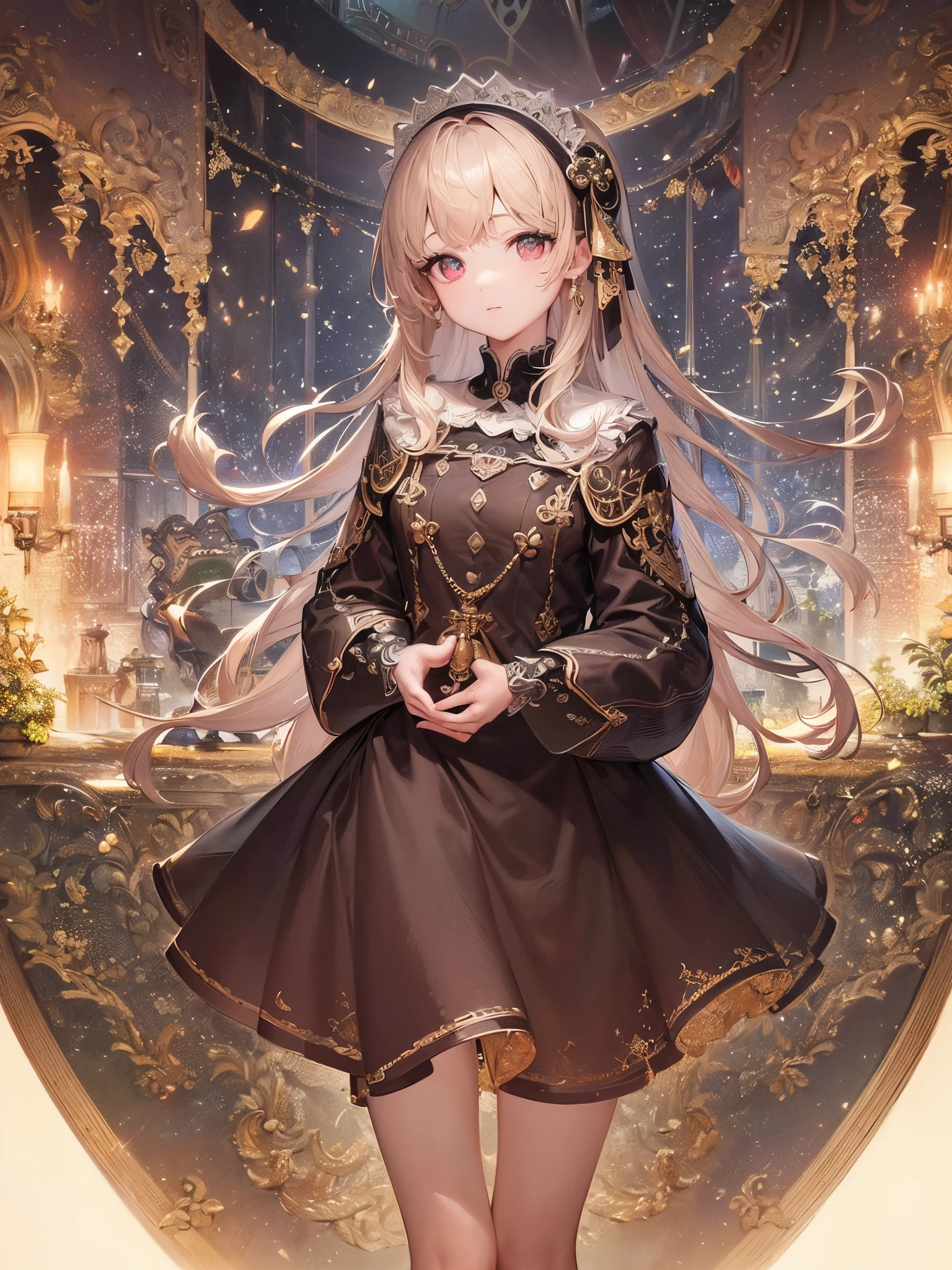 ((Highest quality)),(Ultra-high resolution),(Super detailed),(Detailed Description),((The best CG)),(masterpiece),Highly detailed art,(Art with precise detail:1.5), bless:1.6, joy:1.4, like:1.3, dream:1.3, (Look straight:1.6), Clear spring,