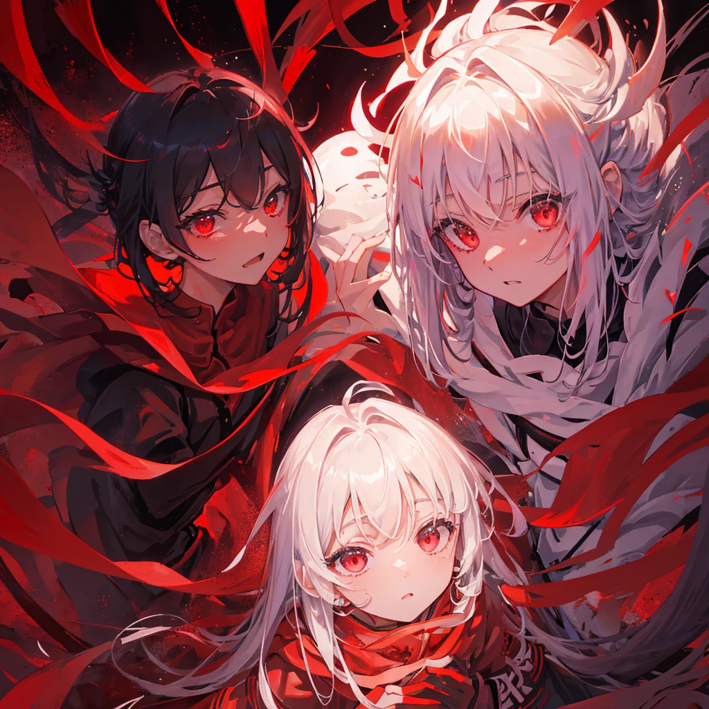 一个拥有巨大red眼球、只有一只眼睛的demon,((There is no one in the picture)),red,demon,demon角,((Pure black background))