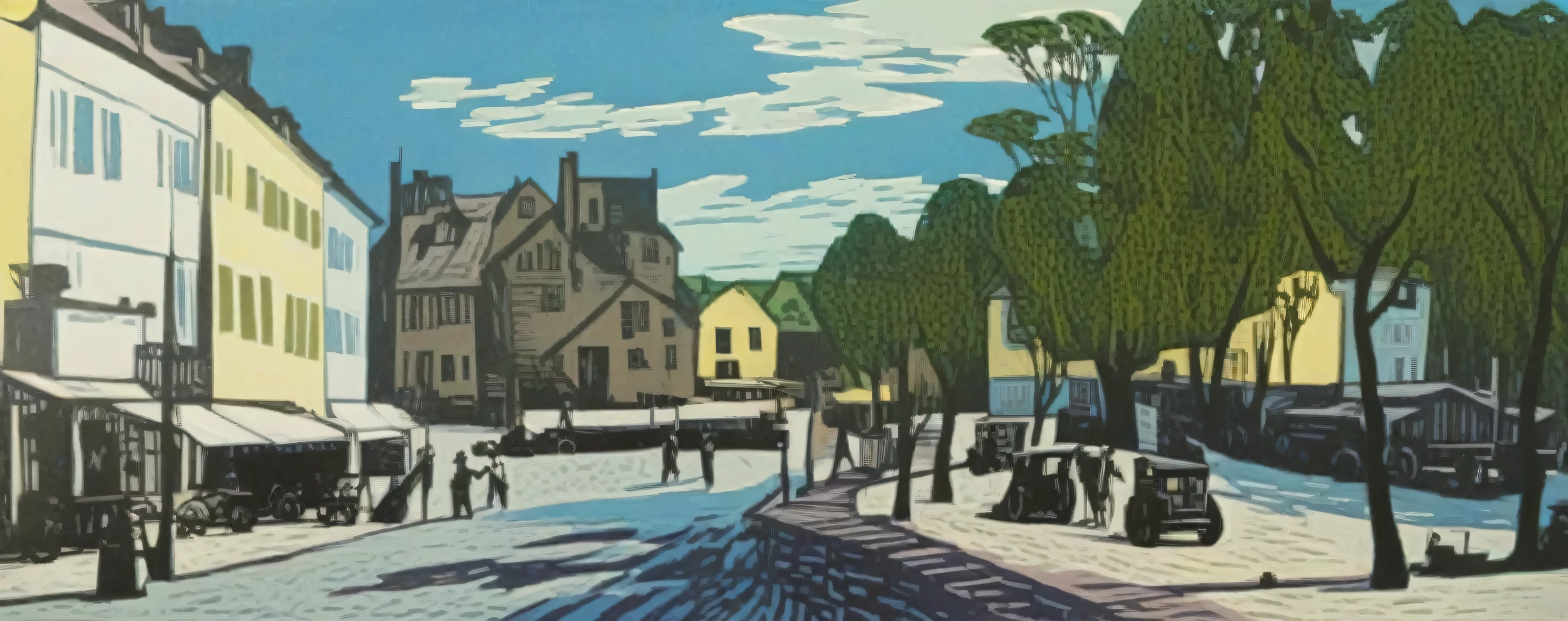 woodcut, simple, espressionism
