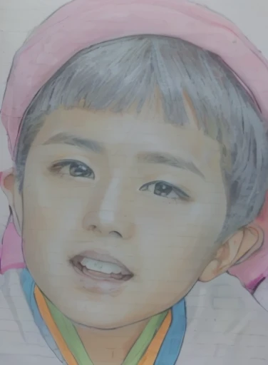 Cute boy singing with a pink microphone by Oka Yasutomo, Inspired by Takeharu Matsumura, Blackpink&#39;s Joshi portrait, By Yasutomo Oka, By Yuki Ogura, 3 / 4 ViewsPortrait, inspired by Nara Yoshitomo, based on child's drawing, by Ayako Rokkaku、Beautiful generation of both eyes
