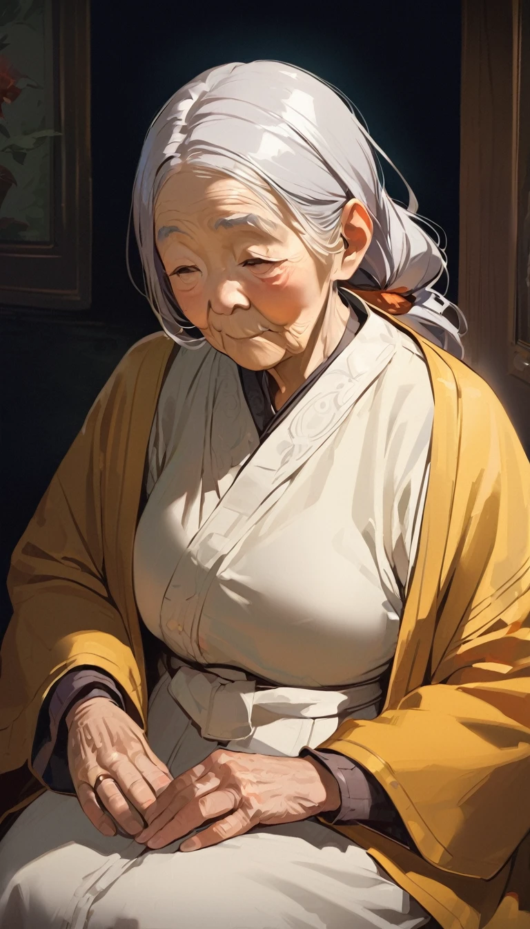 Old woman and granddaughter