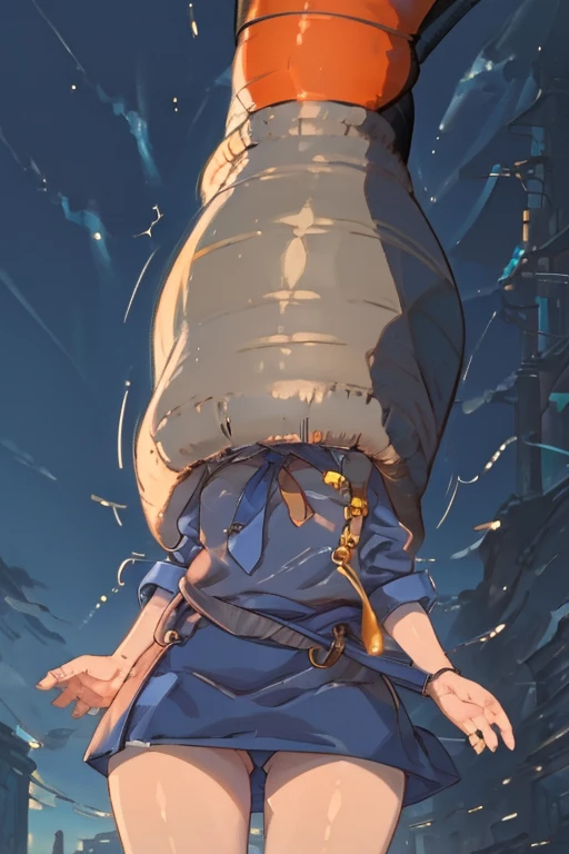 (masterpiece, Best Quality:1.2), cowboy shot, Alone, 1 girl, alicia melchiott, smile, looking at the viewer, Crossed arms, two tails, touched, military uniform, tie, thighs