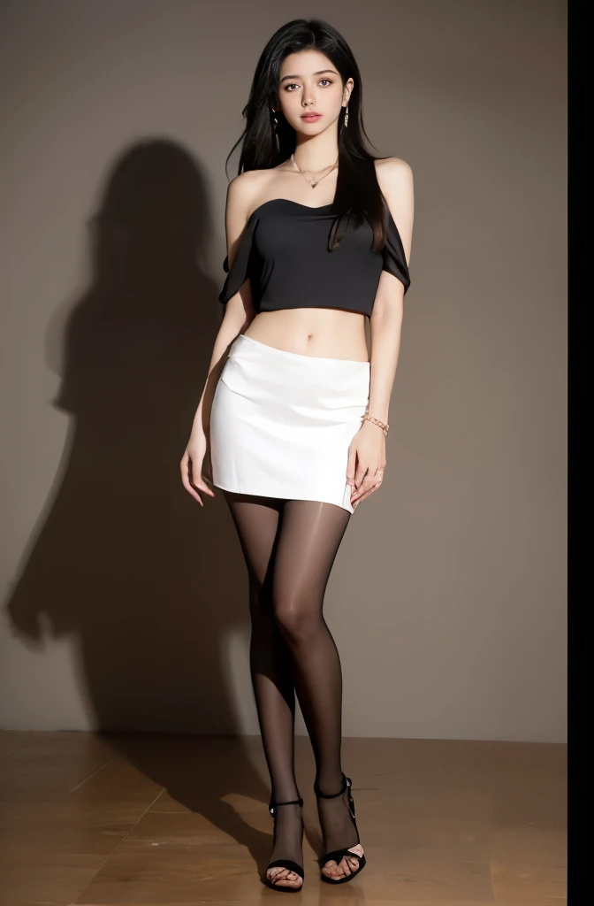 (masterpiece:1.3), (8 thousand, realistic, RAW photos, best quality: 1.4), (1 woman),(sheer silk blouse), (short skirt), (양쪽 다리와 양쪽 발에 realistic 팬티 스타킹), (Stockings on both legs), (Wearing red high heels on both feet with stockings), (full body shot), (standing), (Beautiful makeover), (very beautiful body) , (Realistic and very beautiful face), (long eyelashes), (double eyelid), (Realistic, delicate and very beautiful eyes), (big bust) , (Strong body through exercise), (beautiful abs), (Beautiful heaps), (tall), (such a beautiful body), (black hair. parted, long hair:1.3), (아름다운 parted스타일), (realistic and beautiful skin), (absurd), (attractive), (ultra high resolution), (extremely realistic), (very detailed), (golden ratio), (Two long, realistic and beautiful legs), (realistic 팔), (necklace), (earring),(beautiful nails manicure), (So beautiful and sexy), (perfect secretary look)