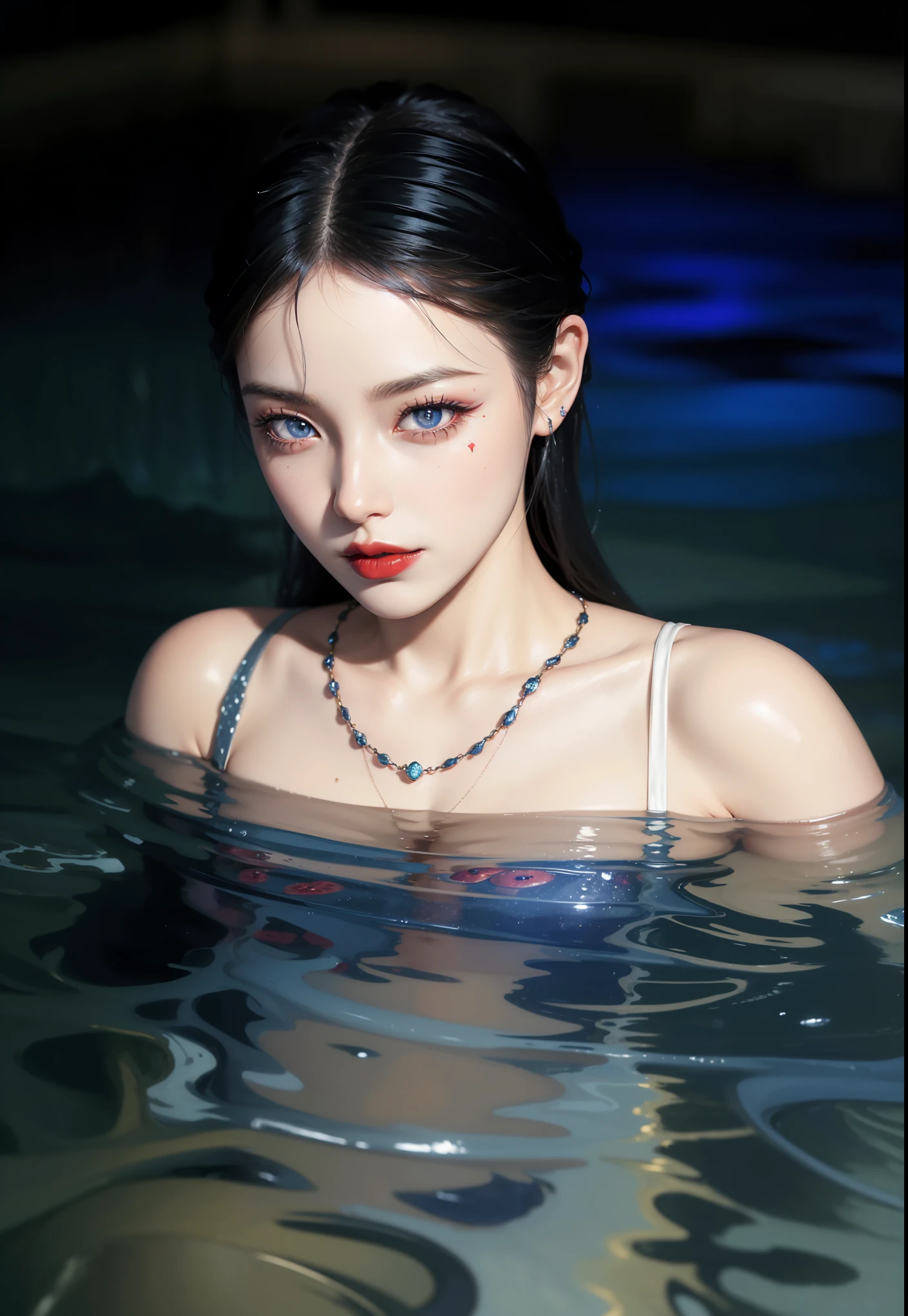 Detailed image quality,Witch Pandora,wing, Succubus Theme,堕落Angel,Excellent,scary,Secret Terror,Tentacles,With eyes,Uncanny Valley Effect,Beast Blood Moon,skeleton,vampire,Hellfire,Dark Queen,Angel,magician magic witch,Angel,Eyes are blue(Pupils as deep as the starry sky),Gorgeous tattoo designs all over the body,Surreal photos(8K picture quality,Rich in details),Dark eyeshadow,Sexy thick lips(Red lipstick),Tattoo designs on body,Dark Queen,Wear luxurious gold jewelry,Sparkling diamond gemstone,Body in sea water