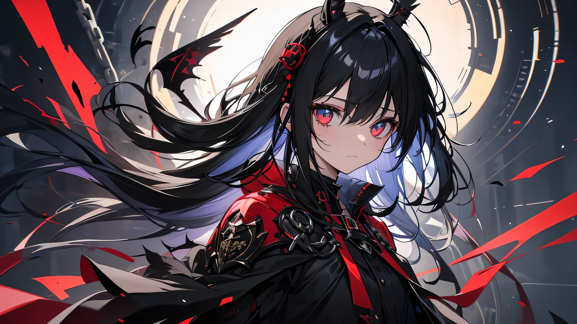 vampire。Trapped in an underground prison。Black clothes。Black Hair。Black Feather。Highest quality。