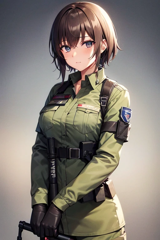 female, special forces, medic, wasteland background
