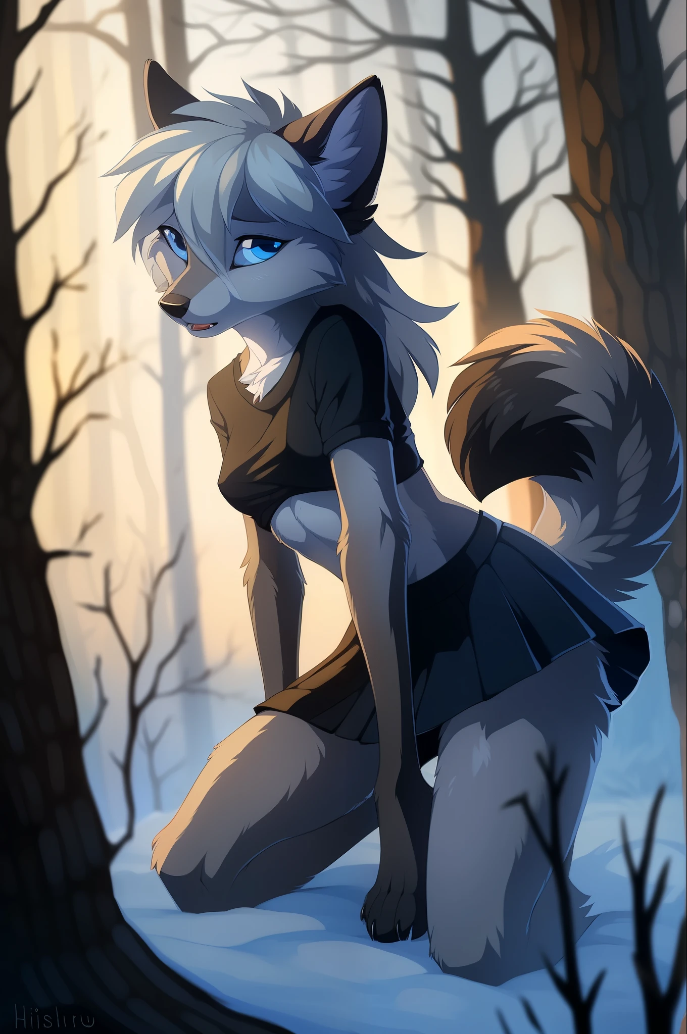 uploaded on e621,by hioshiru, by zaush, by Einshelm, solo anthro, ((Portrait)), BREAK, (detailed Bonifasko lighting), Nature Goddess, (Detailed fur), (detailed skin), BREAK, (Cinematic lighting), ((Detailed background)), (half body shadow), [Backlighting], [crepuscular ray], [Detailed ambient light], [gray natural lighting], [ambient light on the belly], (higher wildlife feral detail), [explict content], [sharp-focus], (Questionable content), (shaded), ((Masterpiece), furry fantasy art, anthro art, commission for high res, Furry art, Masterpiece, Best Quality, Detailed image, Bright colors, Detailed Face, perfect lighting, Perfect shadows, Perfect eyes, focus on girl, gorgeous body, two toned markings, 1girl, full body, (Masterpiece:1.2), (Best Quality:1.2), (illustartion:1.2), (Cinematic lighting:1.3), Detailed skin, Balanced coloring, female, ((wolf)), attractive body, sexy body, slim-thighs, ((skinny)), small breasts, young adult, Suggestive Pose, digitigrade legs, naked, nipple slip, exposed nipples, lakeside, hogwarts boathouse, long hair, dark hair, gold eyes, ponytail, wet fur, wet hair, perfecteyes, realistic hands, fluffy tail, wolf tail, (tsurime), embarrassed, blushing