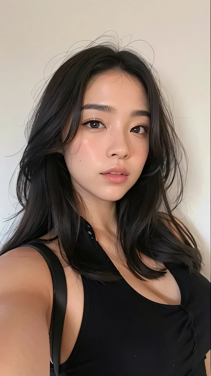 a close-up of'a woman with long black hair and a black blouse, Portrait Sophie Mudd, Visage parfait ), anastasia ovchinnikova, poarch hermosa, extremely beautiful face, Kailee Mandel, Violette Myers, 18 ans, pale skinned persian girl, Beau visage attrayant, Anna Nikolanova alias Newmilky, merveilleux cheveux noirs, instagram model