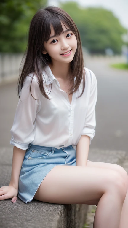 Korean school uniform、summer school uniform shirt、rain is falling、Cloudy sky tight shirt、Ribbon Ties、skirt by the、schools、stairs at school、Emphasize the chest with both arms、Slender and big、8K raw photos、A high resolution、age:18 、korean people、Incision eye、very large round breasts、Beautiful eyes finely detailed、long eyelasher、beautiful double eyelid、eyeline、largeeyes、Elongated eye shape、Sanpaku eyes、beautiful and thin legs、Beautiful slender thighs、Random Shorthair、Tie your hair behind your head、耳Nipple Ring、Light brown hair、(Wearing stockings)、The thighs are pornographic、((Look up and smile))、Cesa、Bend your knees to touch、((Wet in the rain、Transparent clothes))