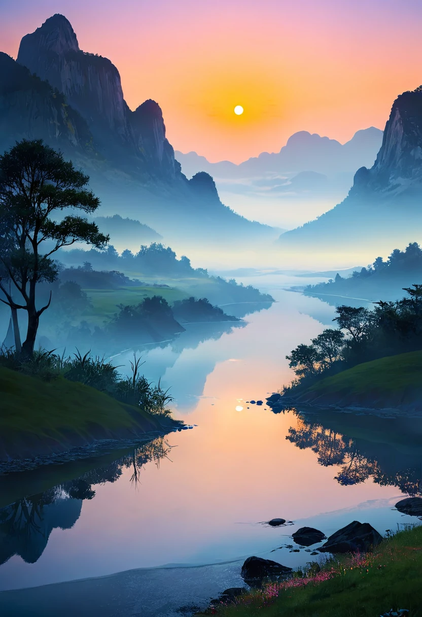 Mystical Dawn Landscape