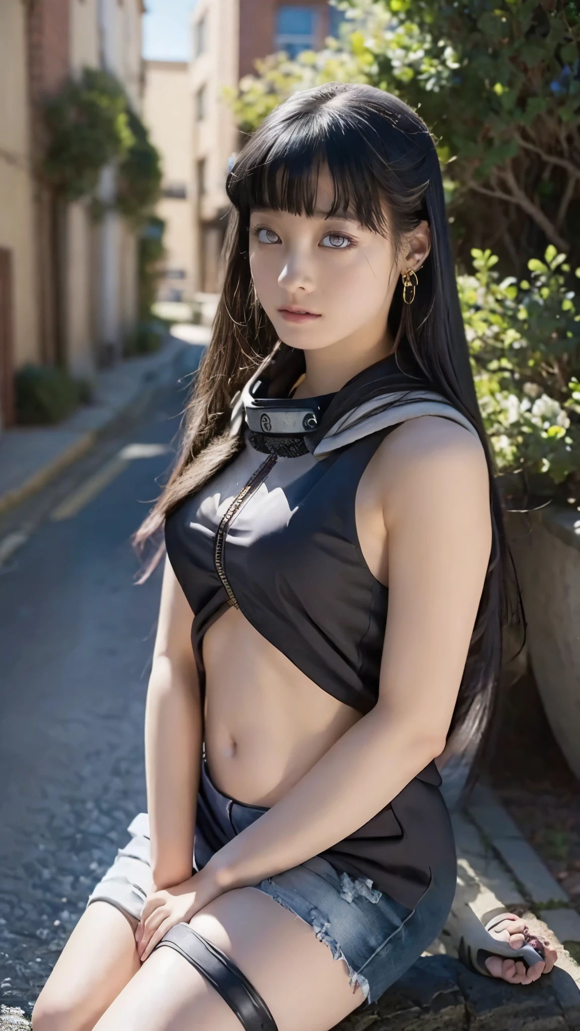 Moisturized skin, (bright eyes), perfect body,
BREAK,
(beautiful navel),
BREAK,
(super long hair), (large golden curved earrings: 1.2), (long silky black hair),
BREAK,
((masterpiece + highest quality + high resolution + highly detailed))), (full body: 1.2), symmetrical, one shot,
BREAK,
(city street),
BREAK,
(ONE PIECE), (Hashimoto Kanna: 1.4), (Hinata Hinata: 1.3), noble and unconcealable elegance,