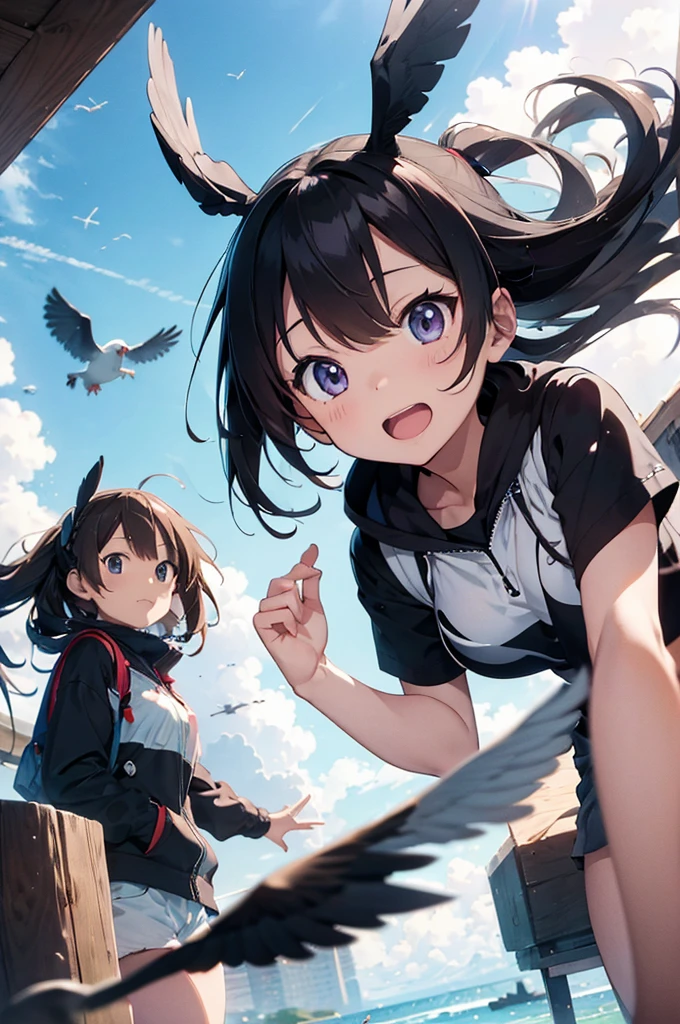 Future Anime Art. Bird&#39;s Eye View, Dirty woman sitting on a chair in a rundown house, Wet, messy hair hanging over her eyes, A bodycon shirt and pleated skirt with attention to detail. Vic Ship, Close-up view, Hurt. Hand-drawn, Cinema Lighting, Very detailed. white, brown, red. Perfect composition, masterpiece, Highest quality, 4K, Sharp focus. Perfect Anatomy.