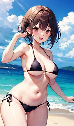 girl、Micro bikini with plump breasts、Futomo、difference、mischief、、Nipples、cute、