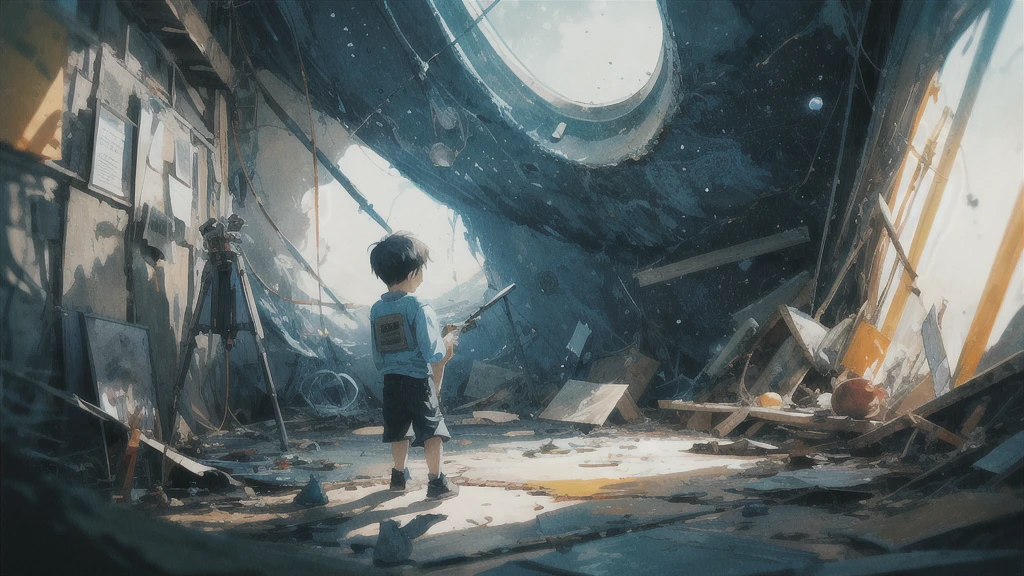 Hideaway, absurdes, High resolution, Super detailed, (One little boy:1.3),
Break Lomography, Analogue photography, Vibrant colors, Soft Focus, Light leakage, Dreamy atmosphere, Experimental charm, Nostalgic Charm BREAK Color Field Painting, large colored bands, abstract expressionism, Bold colors, Emotional impact, Atmospheric Depth, Minimalist Approach BREAK
, Space Exploration, Celestial Bodies, Astronomical phenomena, Scientific discoveries, otherworldly wonders