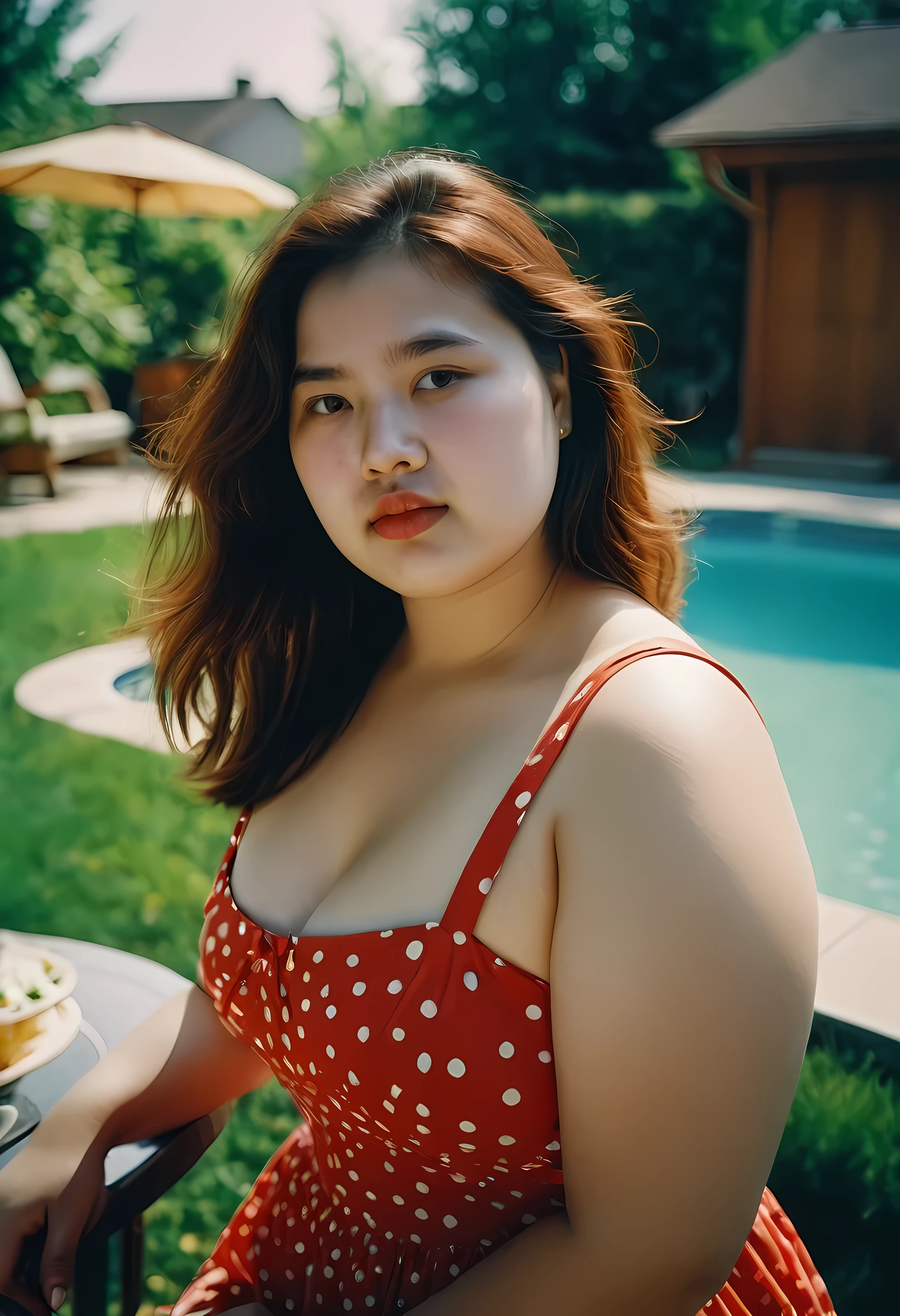 8k uhd, high quality , RAW photo ,natural light, analog film photo, Kodachrome ,beautiful Chubby female