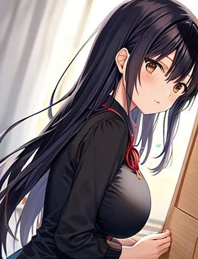 masterpiece, One Girl, mahiru shiina, Long black hair,Big Breasts