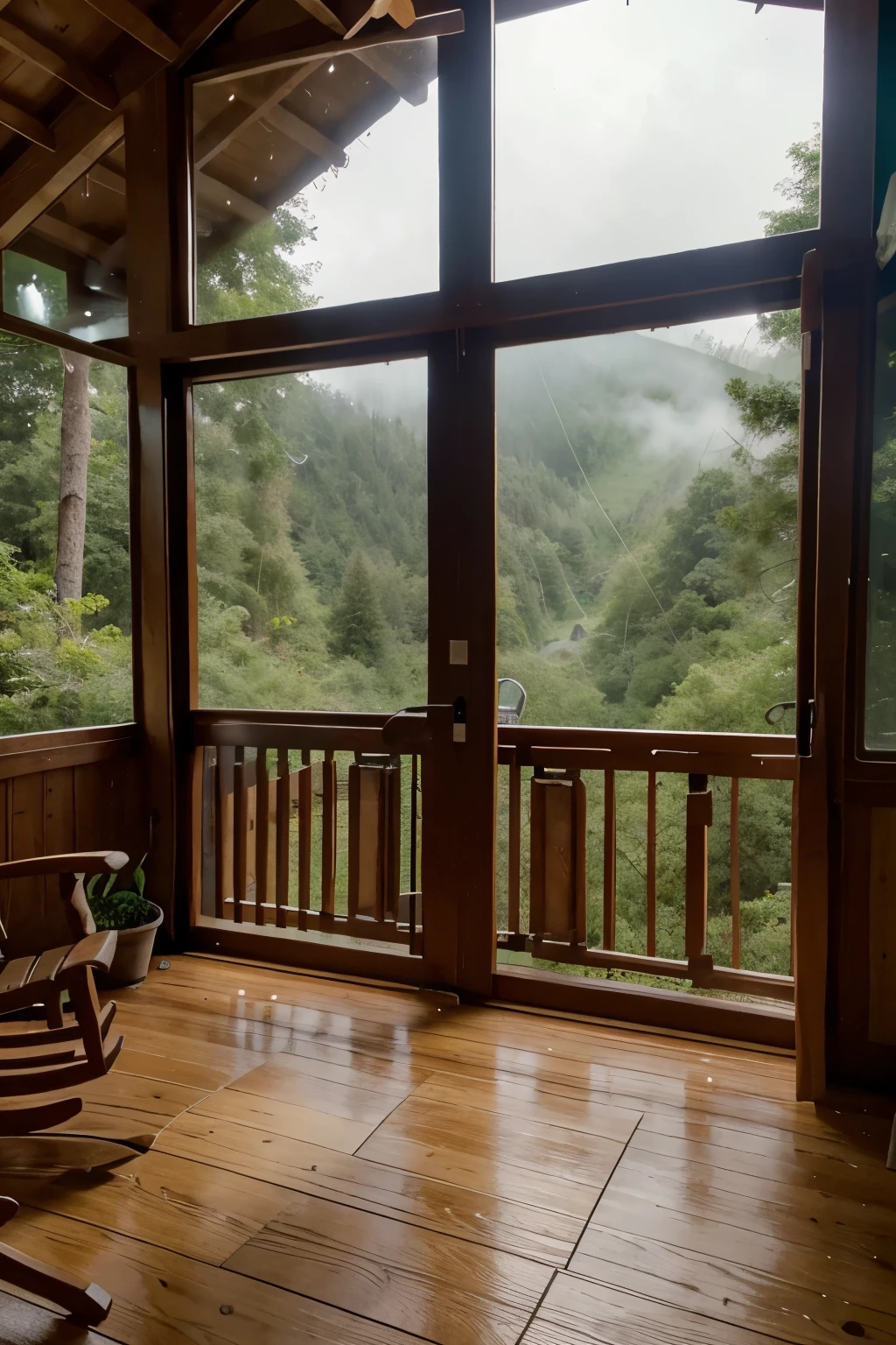 You are in a small chalet located among the lush forests of the Black Sea. When you look out the wooden window of the house, A wide view of nature is revealed to you. Mountains shrouded in light fog and a valley decorated with colorful flowers lie before you.. Thunder sounds faintly in your ears from afar..
Raindrops hit the wooden roof with a rhythmic melody. Raindrops falling on the leaves of lush green trees, creates a sweet hum. Clean Air, As the smell of soil and forest fills you in, A gentle wind wanders around the chalet. Sitting on the porch swing in front of the door, You begin to listen to nature's own song. fireplace inside the house, It spreads a peaceful warmth into the room with light crackling sounds..
This short video, By providing a calm and relaxing atmosphere that will allow you to find inner peace., will help you leave all the chaos and noise behind.