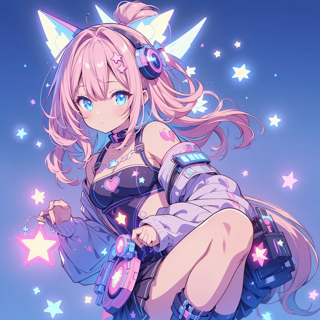 Star Fairy、cyber punk、Simple Background、Kawaii Tech