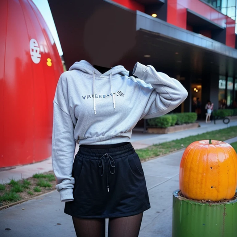 Hoodie with skirt , cute big breasts, (invisible, no human, headless, handless:1.5)