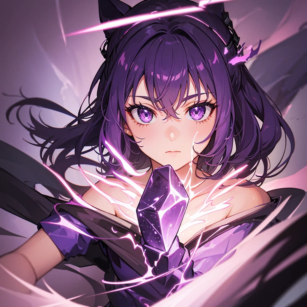 Close up a purple flame