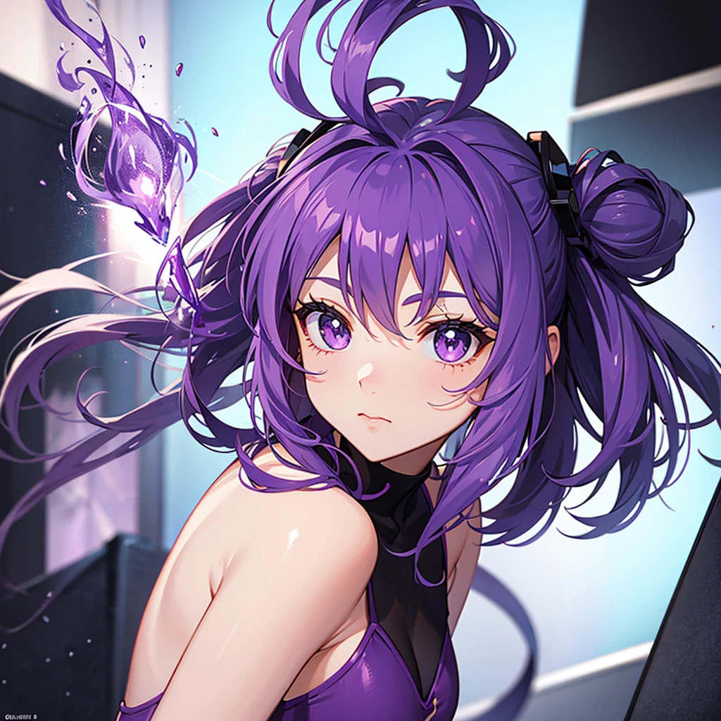 Close up a purple flame