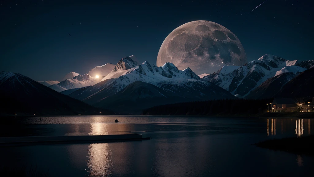 (best quality), high quality, very high resolution, (ultra detailed), 8k, (hyper realistic), night moon full