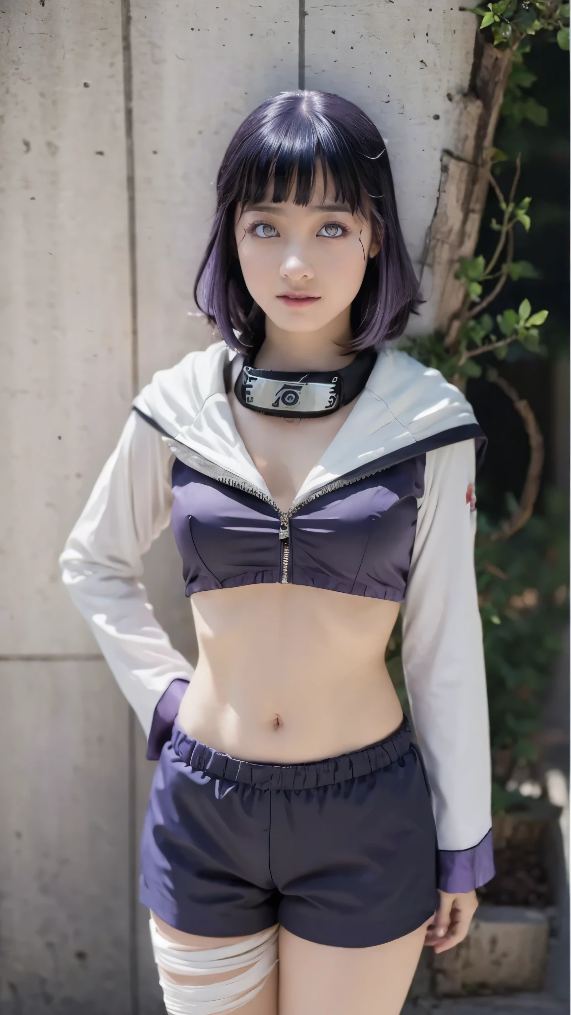 Moisturized skin, (bright gradient eyes), perfect body,
BREAK,
(beautiful navel), (kunoichi), (ninja), (sexy costume: 1.3), (kunai), (black leather),
BREAK,
(silky light purple hair: 1.2), (front-down bob: 1.2),
BREAK,
((masterpiece + highest quality + high resolution + highly detailed)), (full body: 1.2), symmetrical, one-shot,
BREAK,
(city street), (wind blowing: 1.5),
BREAK,
(ONE PIECE), (Hashimoto Kanna: 1.4), (Hyuga Hinata: 1.3), elegant,