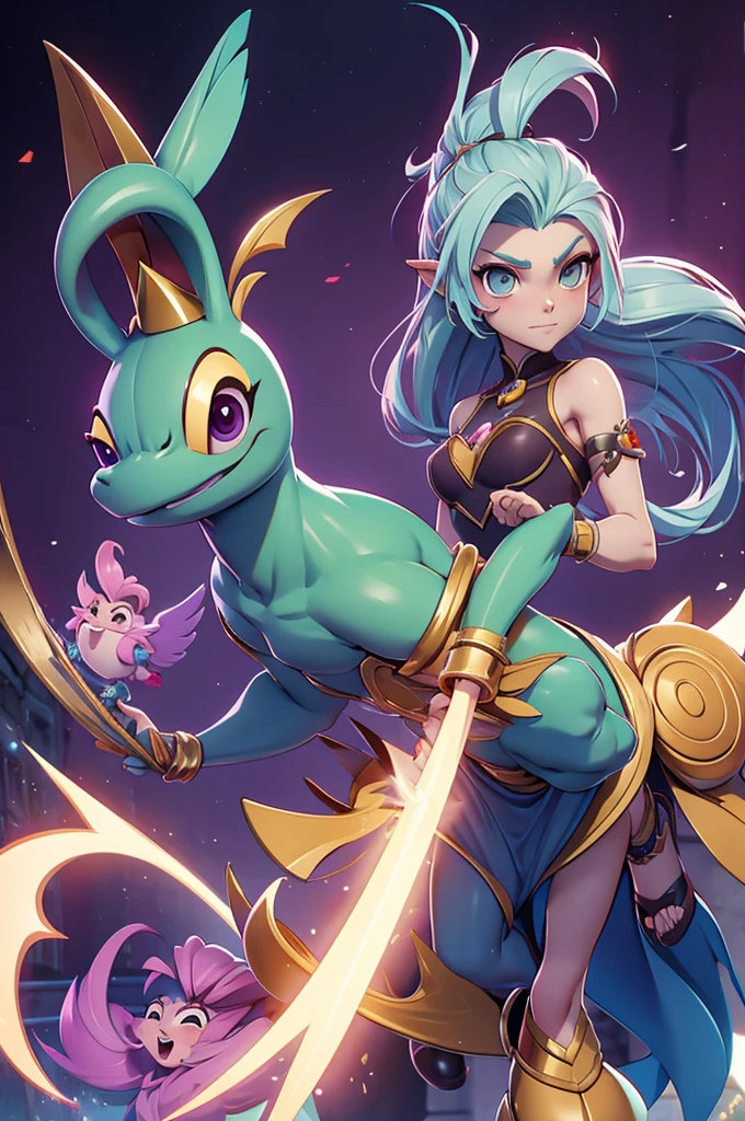 arvore estilo rayman legends, character estilo art rayman legends, girl and boy