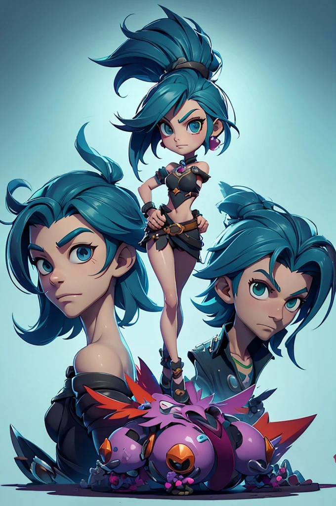Rayman Legends style tree, character estilo art rayman legends, girl and boy, fully body