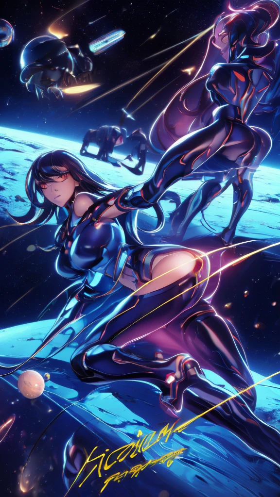 ((masterpiece, Highest quality)), 32K Wallpapers, Very detailed, posters, Vintage science fiction, 1960s,(((space thriller cinematic movie posters))), (Bauhaus), shape,Abstract, Midcentury Modern, movie posters, Vintage, A woman fused with a robot,アニメ,1970s,Halftone,Speech bubble,Milky Way,(superhero),((portfolio,close)),Cyborg of the Future,Combination of machine and woman,Space,Cyborg Lady,Big Breasts,Erect nipples,