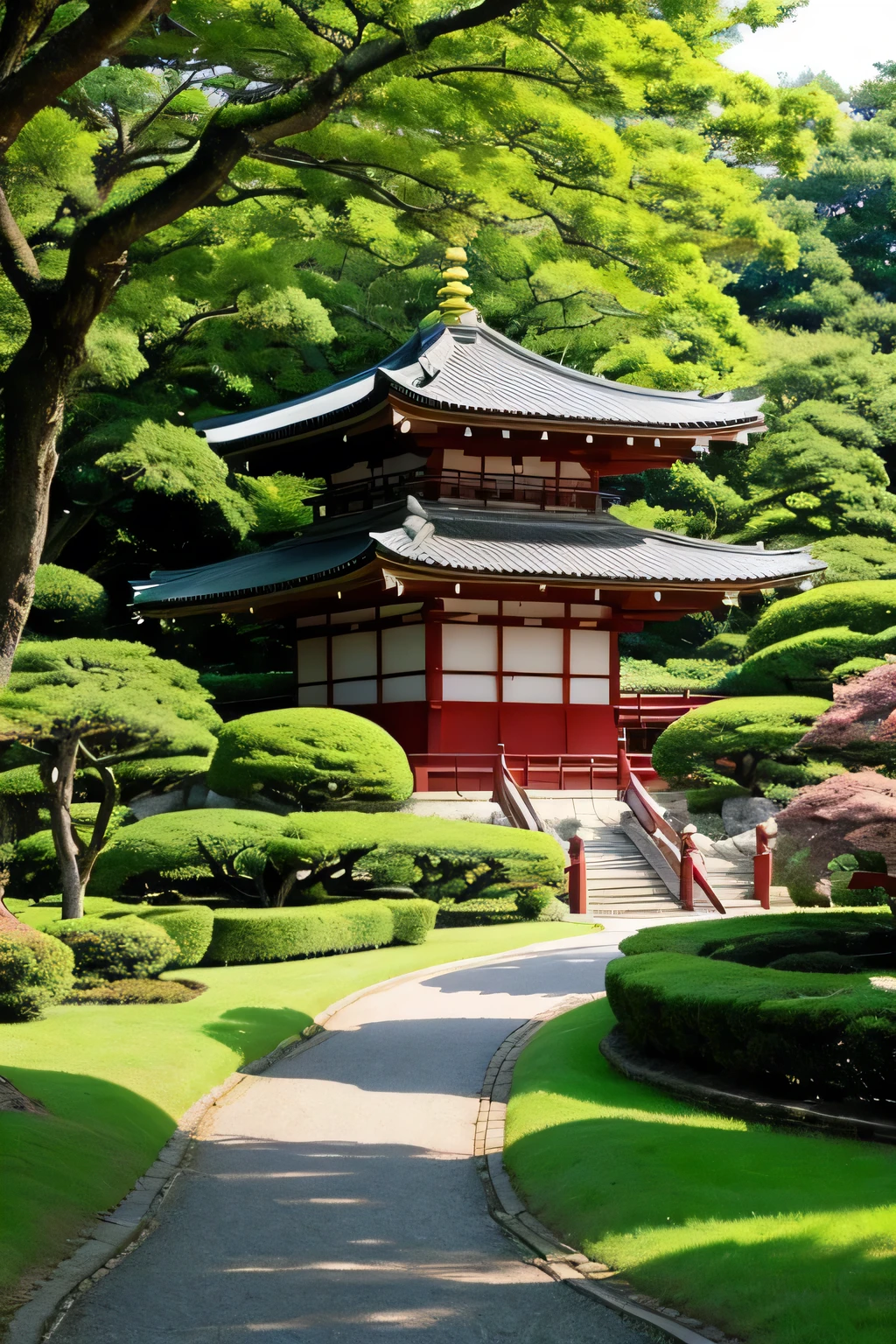 Japan、scenery、Mystery、fantasy、garden、beautiful、beautiful、whole、Large castle